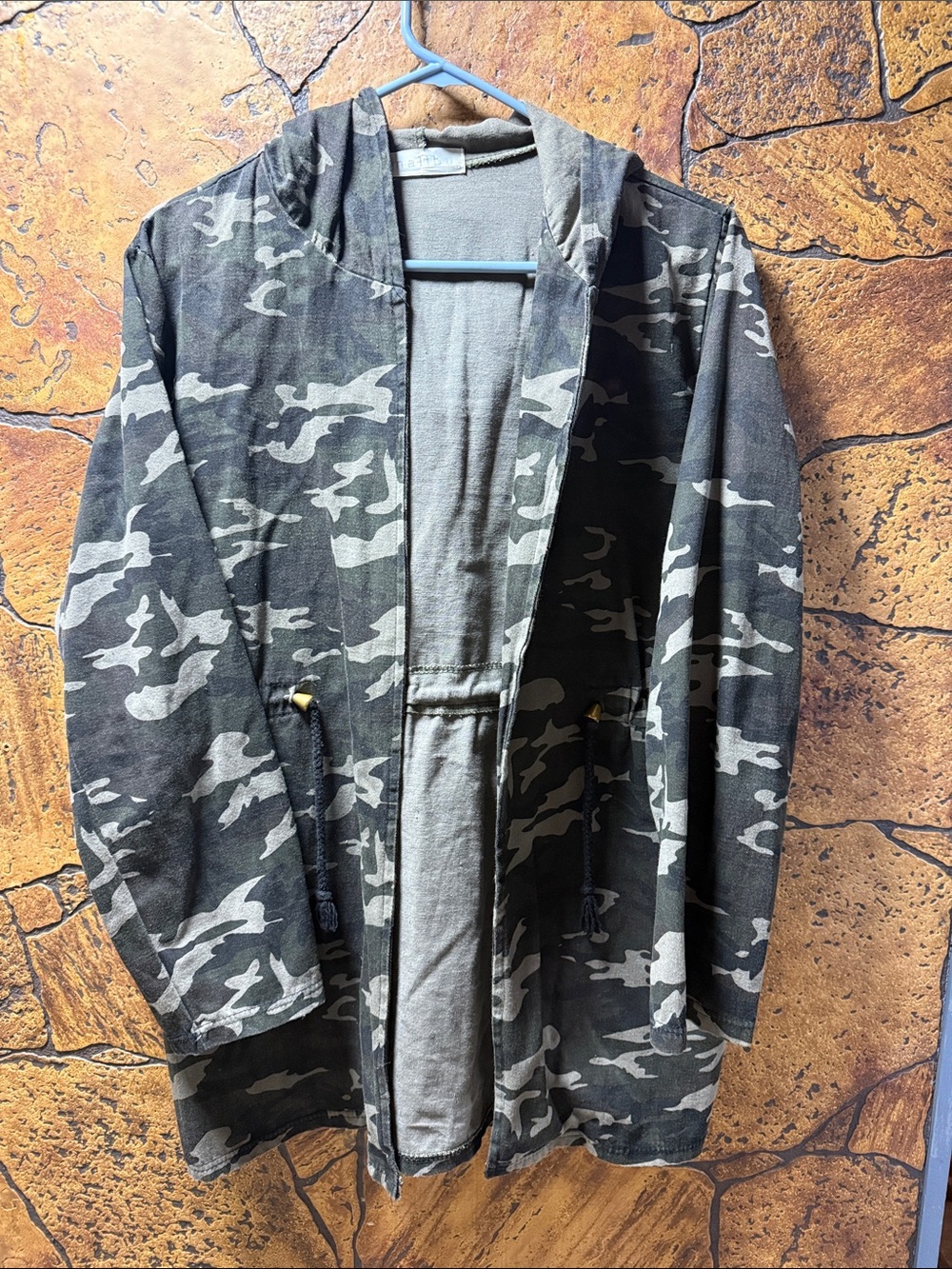 Malibu women Gray & Black Camo Hooded Field Jacket